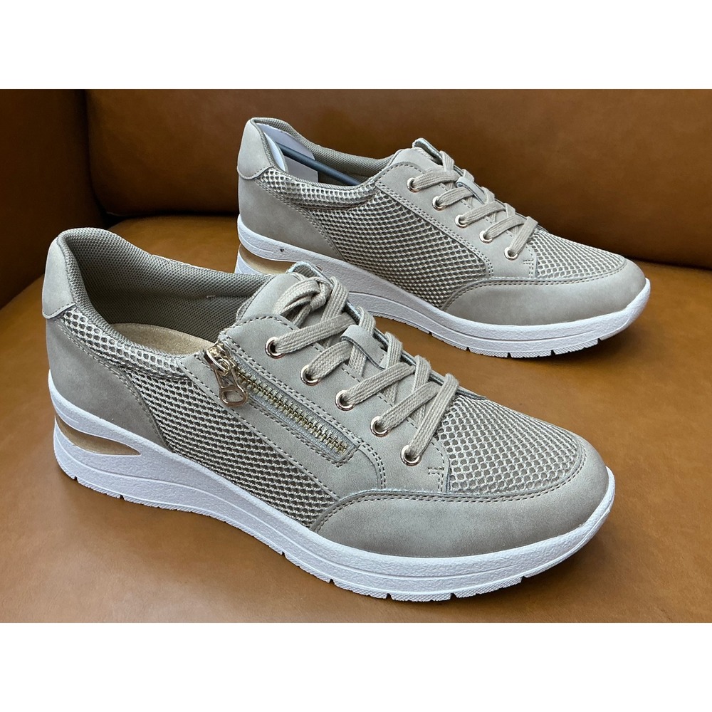 Easy Street Barrie Sneakers Womens 9 Natural Taupe New Mesh Comfort 31-7434